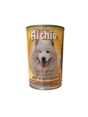 Консерва за кучета - 1100 гр - Archie Dog Adult, Агнешко месо с ориз и зеленчуци