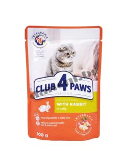 Club 4 Paws Premium Adult Cat - Котешки пауч - Заек в желе 100 гр | Зоомагазин "Daneni"