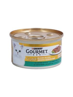 Храна за котки Gourmet Gold, Двойно удоволствие, заек и черен дроб