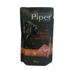 Piper Dog Adult Pouch - Пауч за Кучета - Пилешки сърца и кафяв ориз | Зоомагазин "Daneni"