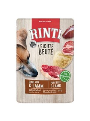 Rinti Leichte Beute Dog Pouch Grain Free, Чисто говеждо и агнешко