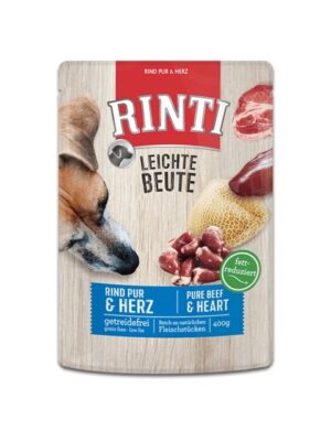Rinti Leichte Beute Dog Pouch Grain Free, Чисто говеждо и пилешки сърца