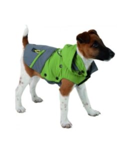 Изображение на куче облечено с зимно яке - kerbl vancouver- сиво и зелено от зоомагазин Daneni