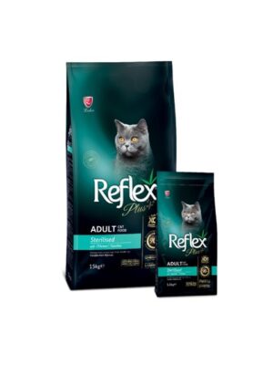 Reflex: Plus Adult Cat Sterilised - Храна за кастрирани котки на възраст над 12 месеца - Пилешко