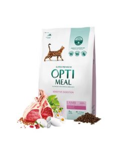 Opti Meal Super Premium Adult Cat Digestive - Супер премиум храна за възрастни котки - Агнешко месо 4 кг | Зоомагазин "Daneni"