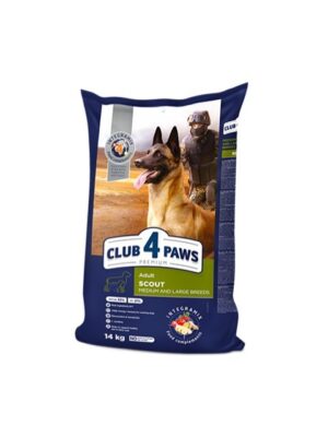 Суха храна за кучета Club 4 Paws Premium Dog Adult Scout Medium and Large Breed | Зоомагазин "Daneni"