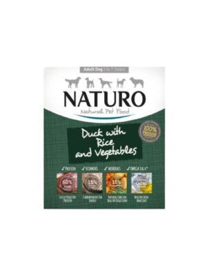 Naturo Dog Natural Duck with Rice and Vegetables - Храна за кучета с алергии - Патица с ориз и зеленчуци, 400 гр