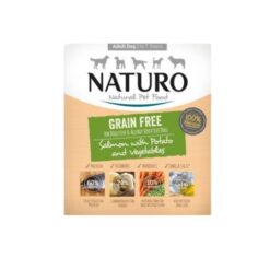 Naturo Dog Natural Grain Free Salmon with Potato and Vegetables - Мокра храна за кучета с алергии - Сьомга с картофи и зеленчуци, 400 гр