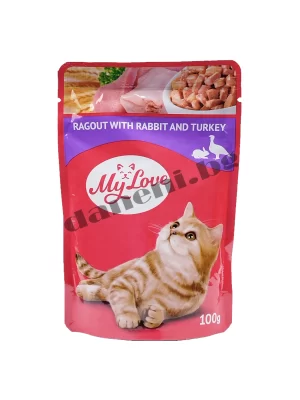 My Love Adult Cat Pouch, Рагу със заешко и пуйка