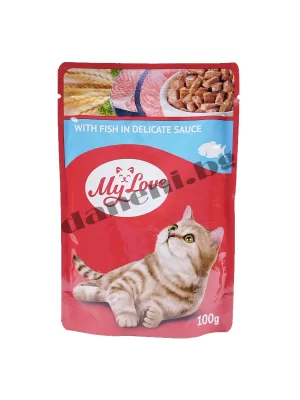 Храна за котки My Love Adult Cat Pouch, Риба в деликатен сос