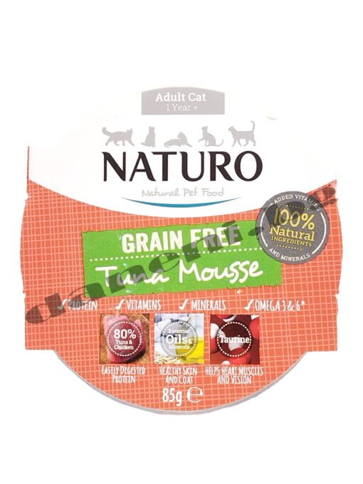 Naturo Cat Natural Grain Free Tuna Mousse - Пастет - мус за котки - Риба тон, 85 гр