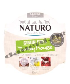 Зоомагазин, Пастет мус за котки Naturo Cat Natural Grain Free Turkey Mousse, Пуйка, 85 гр.