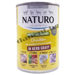 Naturo Dog Natural Chicken in Herb Gravy - Консерва за кучета Naturo - Пиле в зеленчуков сос, 390 гр.