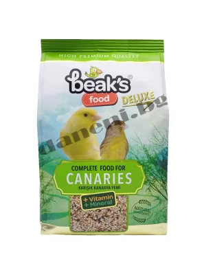 Пълноценна ежедневна храна за канарчета Beaks Deluxe Natural Food Canaries 400 гр | Зоомагазин "Daneni"