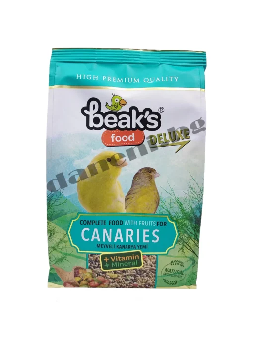 зоомагазин, Храна за канарчета Beaks Deluxe Natural Food Canaries Fruits - Пълноценна храна с плодове, 400 гр.