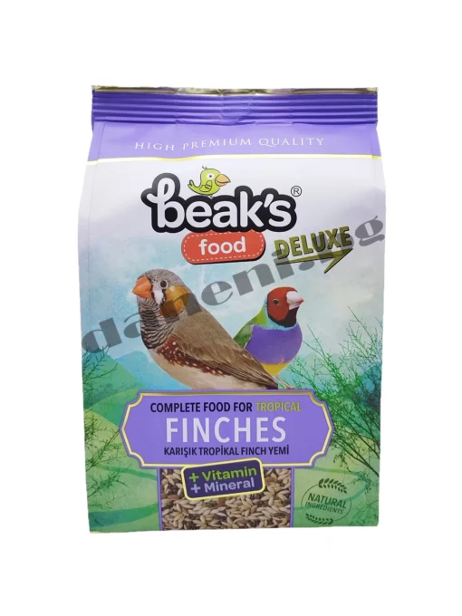 зоомагазин, Храна за екзотични птици Beaks Deluxe Natural Food Finches Tropical - Пълноценна храна за финки, 400 гр.