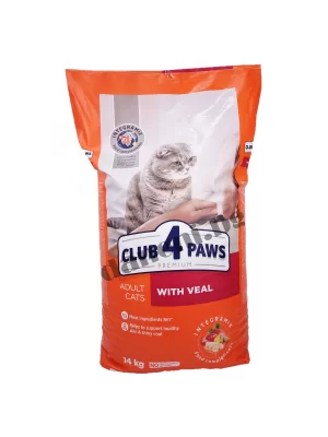 Храна за котки Club 4 Paws Premium Adult Cat Veal Телешко месо 14 кг | Зоомагазин "Daneni"