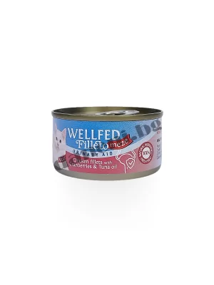 Консерва за котки за справяне с уринарни проблеми и респираторни алергии , Wellfed Filleto meze Urinary Aid, Пилешки филенца с боровинки и олио от риба тон 70 гр от Зоомагазин "Daneni"
