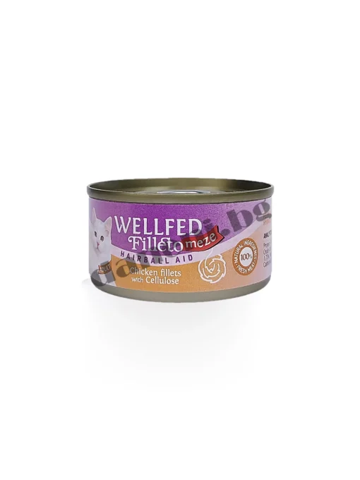 Консерва за котки Wellfed Filleto meze Hairball Aid Ultra Premium Adult Cat Пилешки филенца с целулоза 70 гр | Зоомагазин "Daneni"