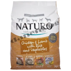 Naturo Dog Natural Chicken Lamb with Rice and Vegetables - Хипоалергенна храна за кучета за кучета - Пилешко агнешко с ориз и зеленчуци 2 кг