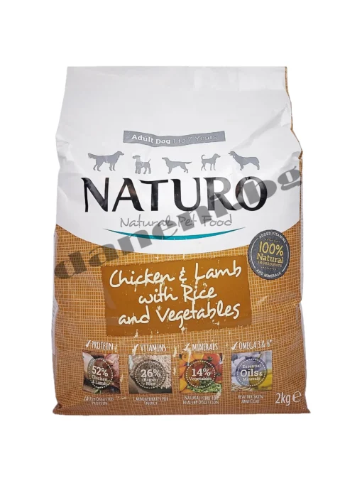 Суха храна за кучета Naturo Dog Natural Chicken Lamb with Rice and Vegetables 2 кг. зоомагазин