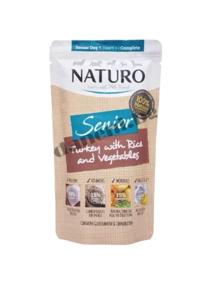 Naturo Dog Natural Pouch Senior +8 Years Turkey with Rice and Vegetables - Пауч - Пуйка с ориз и зеленчуци за кучета над 8 години 150 гр