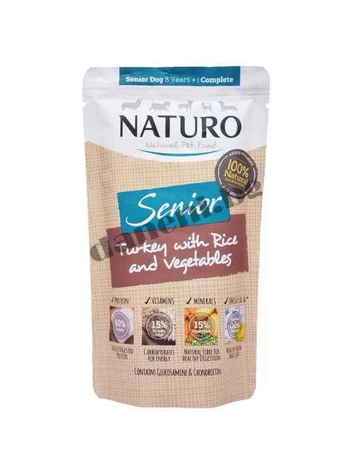 Naturo Dog Natural Pouch Senior +8 Years Turkey with Rice and Vegetables - Пауч - Пуйка с ориз и зеленчуци за кучета над 8 години 150 гр