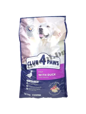 Суха храна за кучета Club 4 Paws Premium Adult Dog Large Breeds, Патица, 14 кг | Зоомагазин Данени