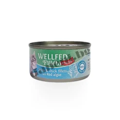 Осигурете здравословен старт на вашето мъркащо мъниче с консерва за подрастващи котки - Wellfed Filleto meze Kitten Филе от риба тон и патица с червени водорасли 70 гр от Зоомагазин "Daneni"