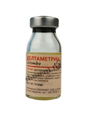 Изображение на инсектицид Делтаметрин коломбо, препарат за къпане против външни паразити.