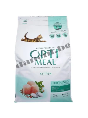 Opti Meal Kitten Cat Super Premium - Супер премиум храна за малки котета - Пилешко 4 кг | Зоомагазин "Daneni"