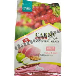 Опаковка на CARNI LIFE CRANBERRY ANCESTRAL GRAIN & APPLE ADULT LIGHT - диетична храна за кастрирани кучета, подпомагаща контрола на теглото и грижеща се за здравето на пикочните пътища. От зоомагазин Daneni