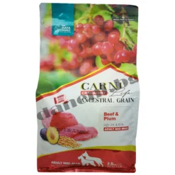 Carni Life Cranberry Ancestral Grain Beef & Plum - Премиум храна за кучета за здрави стави, богата на фибри, за средни и големи породи от зоомагазин Daneni