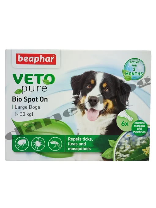 Предпазете домашния си любимец с противопаразитни капки против бълхи и кърлежи за кучета, Beaphar Veto Pure Bio Spot On Large Dog от зоомагазин daneni
