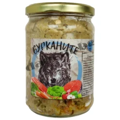 Бурканите натурална храна за кучета с риба и зеланчуци от зоомагазин daneni