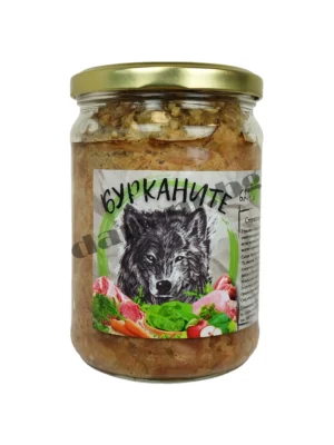 Вкусна, здравословна и стерилизирана храна за кучета - БУРКАНИТЕ. Пилешко, свинско и зеленчуци от зоомагазин daneni