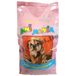 Икономичен клас храна за кучета Анимания, Пилешко, Говеждо и Ориз. Пълноценна за всички породи на 1 година. От зоомагазин daneni