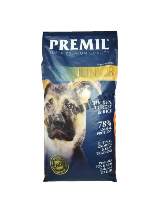 Най-добрата храна за малки кучета, Premil Junior - Пълноценна храна за подрастващи кученца от зоомагазин daneni