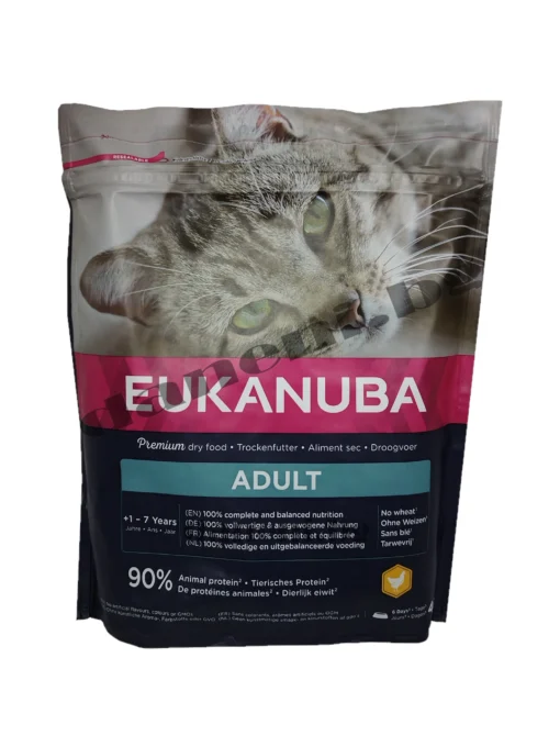 Най-добрата здравословна храна за израснали котки - Eukanuba Adult Chicken от зомагазин daneni