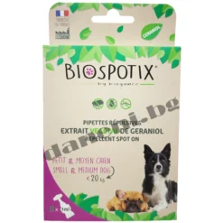 Изображение на капки против бълхи и кърлежи за кучета до 20 кг - Biospotix small Спот-он противопаразитни пипети