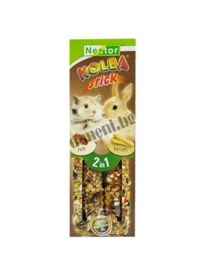 Вкусни и здравословни Лакомства за гризачи, зайци, мишки и морски свинчета - Nestor Kolba 2 in 1 Biscuits & Nuts