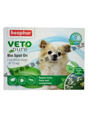 Спот-он капки против бълхи и кирлежи за малки породи кучета - Beaphar veto pure small