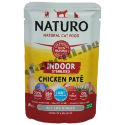 Naturo Cat Indoor Sterilised Chicken Pate Pouch - Пастет с пиле за кастрирани, 85 гр