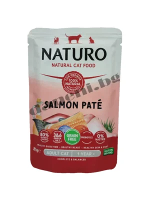 Naturo Cat Salmon Pate Pouch - Пастет с риба сьомга за котки, 85 гр