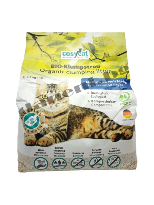 CosyCat Organic clumping Litter - Органична Дървесна биоразградима котешка тоалетна