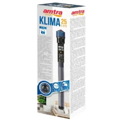 Нагревател за аквариум с терморегулатор - Amtra Klima Evo 75W, подходящ за аквариуми от 50 до 80 литра, за сладководни и соленоводни риби.