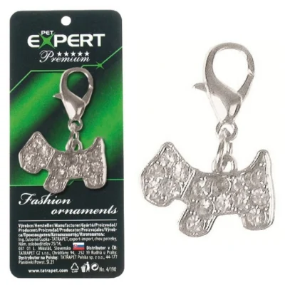 Медальон Pet Expert Doggy за кучета с прозрачни камъни.