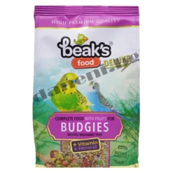 Храна за вълнисти папагали Beaks Deluxe Natural Food Budgies Fruits - Пълноценна ежедневна храна с плодове, 400 гр