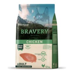 Bravery Dog Adult Medium & Large - храна за кучета без зърно с пилешко