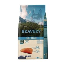 Bravery Adult Mini & Small Breeds Salmon – Пълноценна хипоалергенна храна за израснали кучета от мини и малки породи, без зърно с риба сьомга